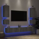 6-częściowy zestaw mebli TV z oświetleniem LED, szary dąb sonoma Lumarko!