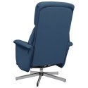 Rozkładany fotel masujący z podnóżkiem, niebieski, tkanina Lumarko!