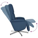 Rozkładany fotel masujący z podnóżkiem, niebieski, tkanina Lumarko!
