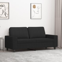 Sofa 2-osobowa, czarna, 140 cm, tapicerowana tkaniną Lumarko!