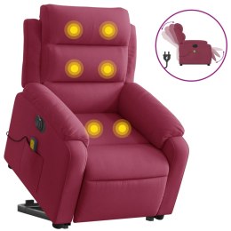 Podnoszony fotel masujący, elektryczny rozkładany, kolor wina Lumarko!