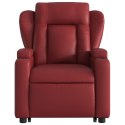 Podnoszony fotel masujący, rozkładany, winna czerwień, ekoskóra Lumarko!
