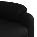 Podnoszony fotel rozkładany, czarny, obity sztuczną skórą Lumarko!