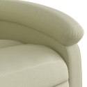 Podnoszony fotel rozkładany, kremowy, skóra naturalna Lumarko!