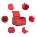 Rozkładany fotel pionizujący, elektryczny, czerwony, ekoskóra Lumarko!