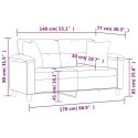 2-osobowa sofa z poduszkami, jasnoszara, 140 cm, mikrofibra Lumarko!