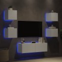 5-częściowy zestaw mebli TV z oświetleniem LED, biały Lumarko!