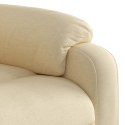 Podnoszony fotel masujący, rozkładany, kremowy, obity tkaniną Lumarko!