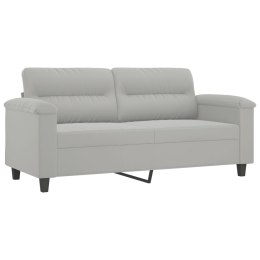 Sofa 2-osobowa, jasnoszary, 140 cm, tapicerowana mikrofibrą Lumarko!
