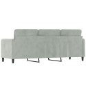 Sofa 3-osobowa, jasnoszara, 180 cm, tapicerowana aksamitem Lumarko!