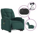 Podnoszony fotel masujący, elektryczny, rozkładany, zielony Lumarko!