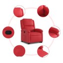 Podnoszony fotel rozkładany, czerwony, obity sztuczną skórą Lumarko!