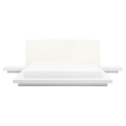 Łóżko wodne ze stolikami nocnymi 160 x 200 cm białe ZEN Lumarko!