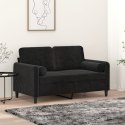 2-osobowa sofa z poduszkami, czarna, 120 cm, aksamit Lumarko!