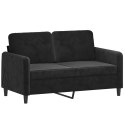 2-osobowa sofa z poduszkami, czarna, 120 cm, aksamit Lumarko!