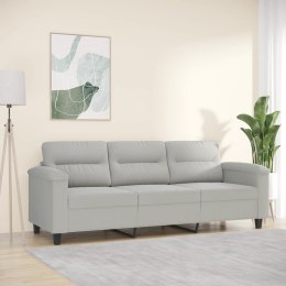 3-osobowa sofa, jasnoszary, 180 cm, tapicerowana mikrofibrą Lumarko!