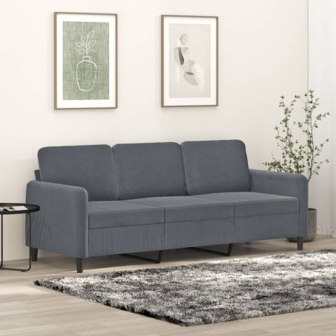 Sofa 3-osobowa, ciemnoszara, 180 cm, obita aksamitem Lumarko!