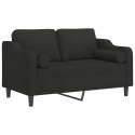 2-osobowa sofa z poduszkami, czarna, 120 cm, tkanina Lumarko!