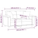 2-osobowa sofa z poduszkami, jasnoszara, 120 cm, mikrofibra Lumarko!