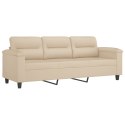 3-osobowa sofa z poduszkami, kremowa, 180 cm, mikrofibra Lumarko!