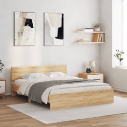 Rama łóżka z wezgłowiem, dąb sonoma, 150x200 cm Lumarko!