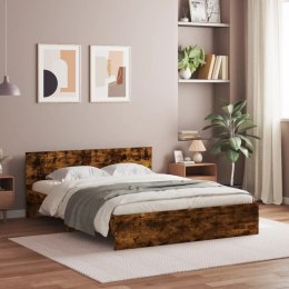 Rama łóżka z wezgłowiem, przydymiony dąb, 150x200 cm Lumarko!
