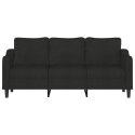 Sofa 3-osobowa, czarna, 180 cm, tapicerowana tkaniną Lumarko!