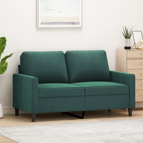 Sofa 2-osobowa, ciemnozielona, 120 cm, tapicerowana aksamitem Lumarko!