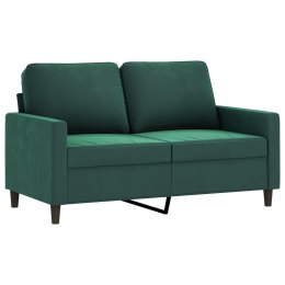 Sofa 2-osobowa, ciemnozielona, 120 cm, tapicerowana aksamitem Lumarko!