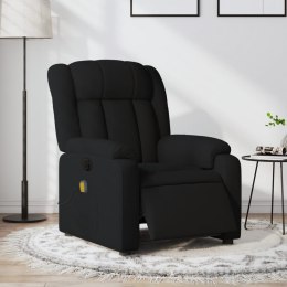 Rozkładany fotel masujący, elektryczny, czarny, tkanina Lumarko!