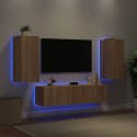 4-częściowy zestaw mebli TV z LED, dąb sonoma Lumarko!