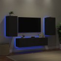 4-cz. zestaw mebli TV z LED, czarny, materiał drewnopochodny Lumarko!