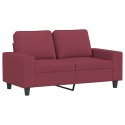 Sofa 2-osobowa, winna czerwień, 120 cm, tapicerowana tkaniną Lumarko!