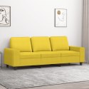 Sofa 3-osobowa, jasnożółta, 180 cm, tapicerowana tkaniną Lumarko!