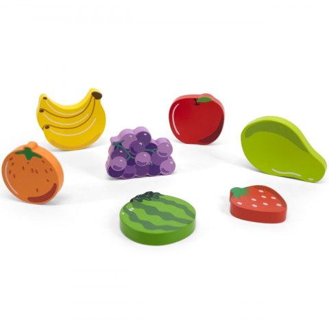 Drewniane Puzzle Układanka Montessori 2w1 Figurki Owoce Lumarko!