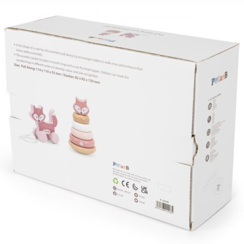 Zestaw Lisek Drewniana Piramidka + Lisek Do Ciągnięcia Lumarko!