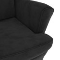 Fotel uszak z podnóżkiem, czarny, tapicerowany aksamitem Lumarko!