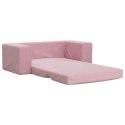 2-osobowa sofa dla dzieci, rozkładana, różowa, miękki plusz Lumarko!