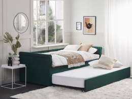 Łóżko wysuwane tapicerowane 90 x 200 cm zielone LIBOURNE Lumarko!