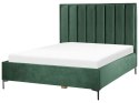 Łóżko z pojemnikiem welurowe 160 x 200 cm zielone SEZANNE Lumarko!
