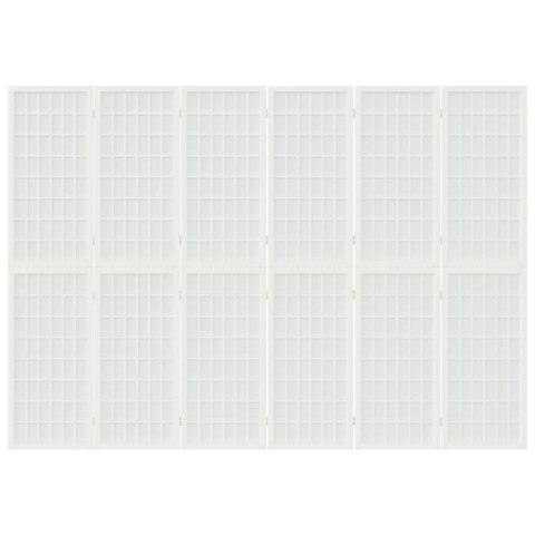 Składany parawan 6-panelowy, styl japoński, 240x170 cm, biały Lumarko!