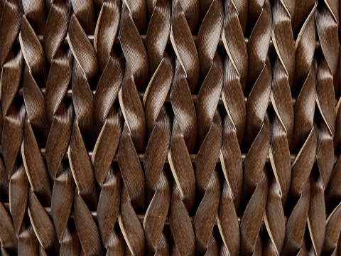 Zestaw 2 doniczek na kwiaty z technorattanu brązowy BERBERIS