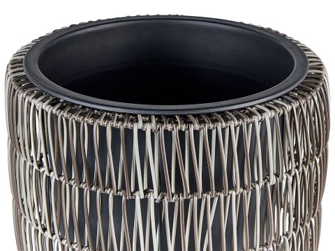 Zestaw 2 doniczek na kwiaty z technorattanu brązowy CHELONE