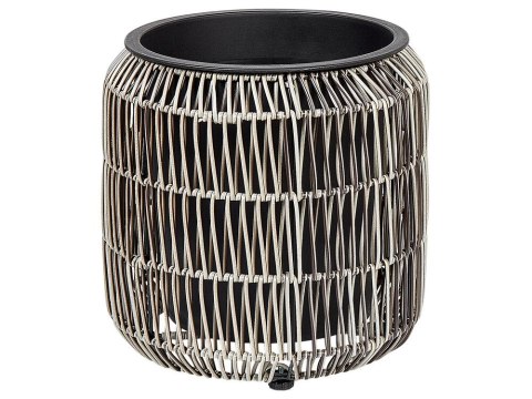 Zestaw 2 doniczek na kwiaty z technorattanu jasnobrązowy BRODIEA