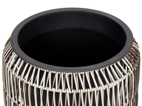 Zestaw 2 doniczek na kwiaty z technorattanu jasnobrązowy BRODIEA