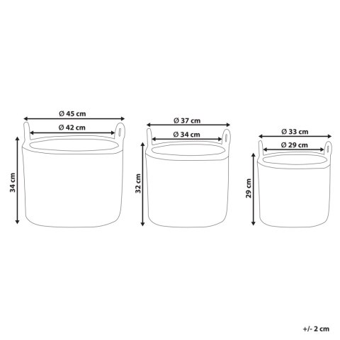 Zestaw 3 koszy na kwiaty z technorattanu brązowy PENDULA