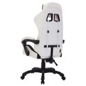 Fotel dla gracza z RGB LED, biało-czarny, sztuczna skóra Lumarko!