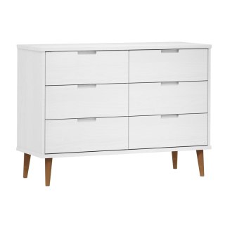 Komoda , biała, 113x40x80 cm, lite drewno sosnowe Lumarko!