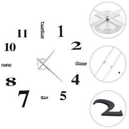 Zegar ścienny 3D, nowoczesny design, 100 cm, XXL, czarny Lumarko!