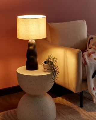 Lampa stołowa ceramiczna czarna VILAR